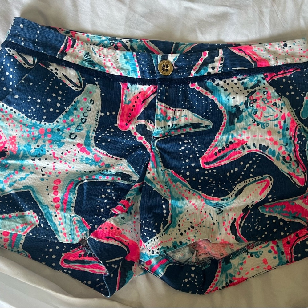 Lilly Pulitzer High Waist Blue and Pink Shorts